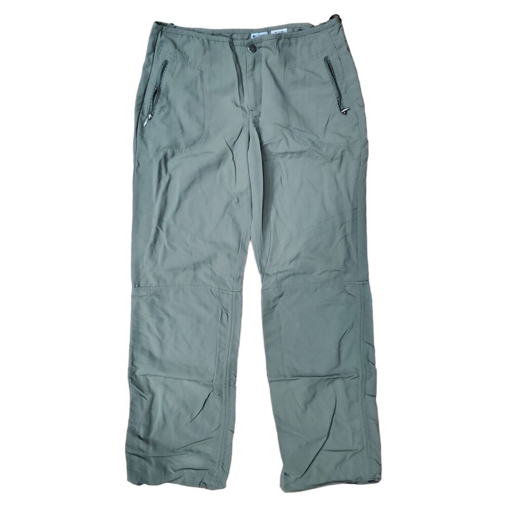 COLUMBIA Pants TITANIUM Womens 10 Green Regular Hiking Outdoor Zipped Pockets